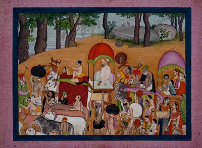 Nanda and Other Cowherds Moving to Vrindavana Based on the Story of the Bhagavata Purana by Unbekannt Unbekannt